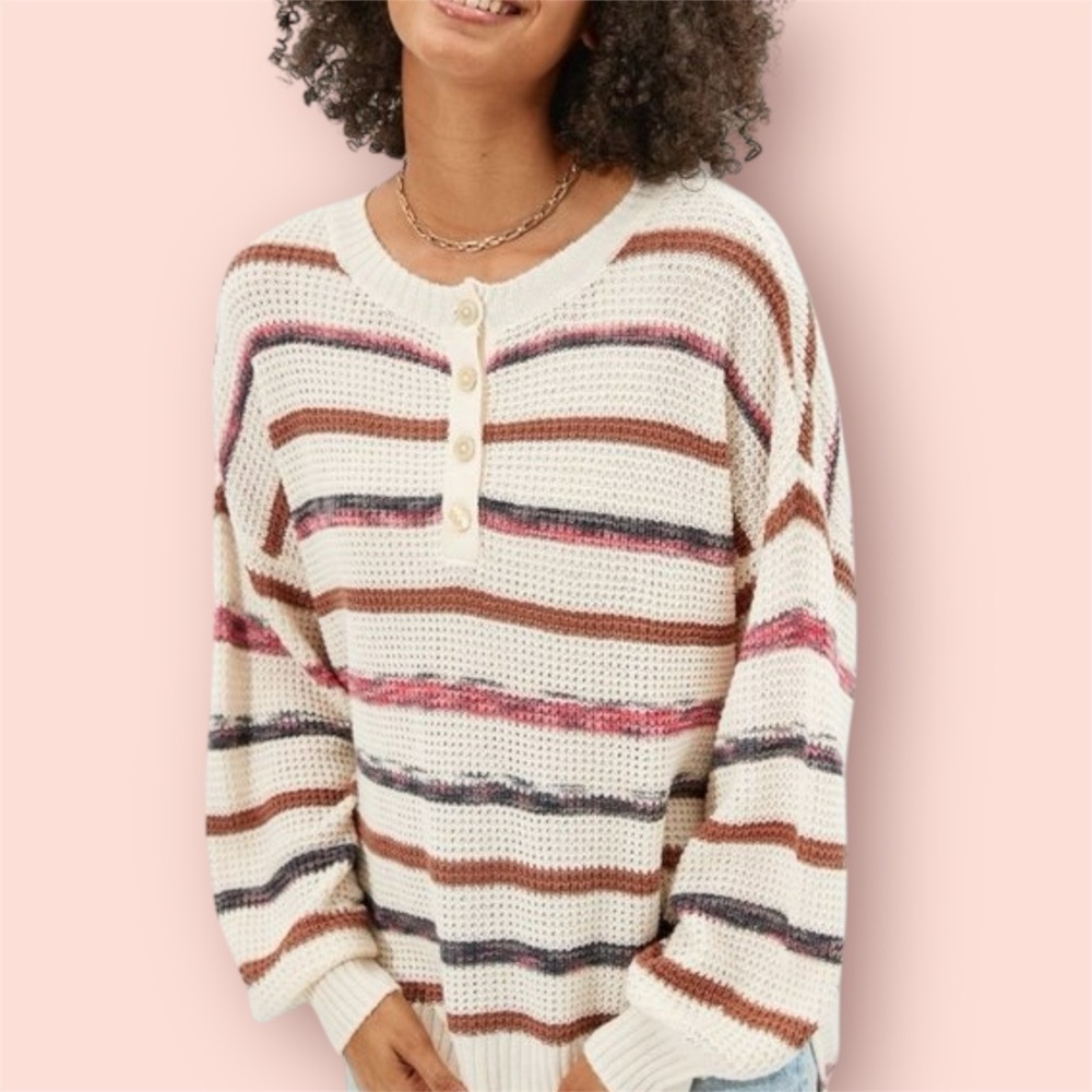 AE Striped Henley Sweater